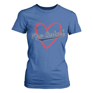 New England Vintage Red Heart Sport Fan Game Day T Shirt For Women TS11 Royal Blue Print Your Wear