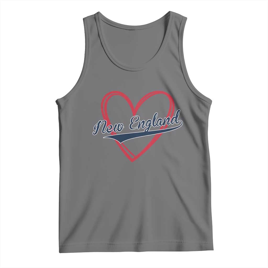 New England Vintage Red Heart Sport Fan Game Day Tank Top TS11 Black Heather Print Your Wear