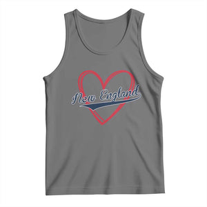 New England Vintage Red Heart Sport Fan Game Day Tank Top TS11 Black Heather Print Your Wear