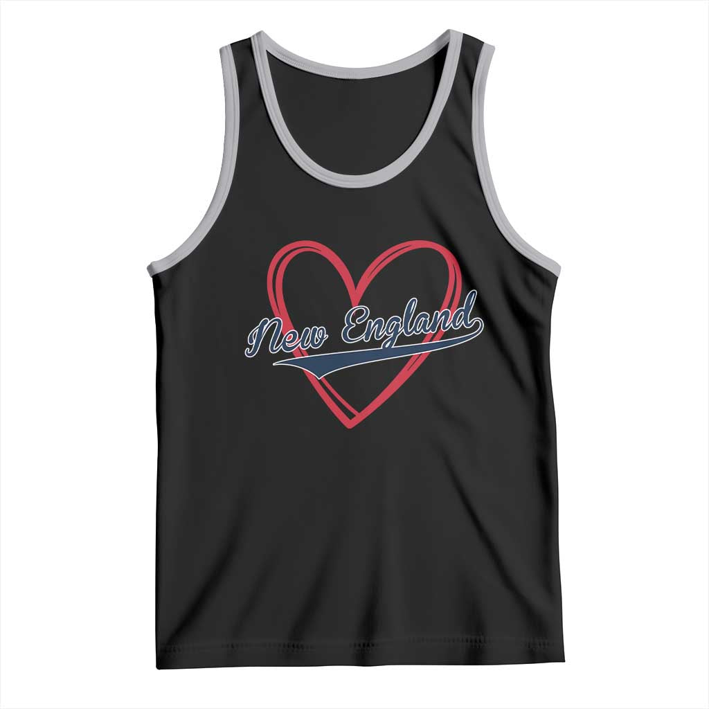 New England Vintage Red Heart Sport Fan Game Day Tank Top TS11 Black Athletic Heather Print Your Wear