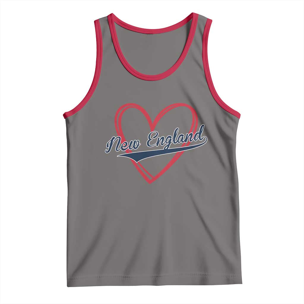 New England Vintage Red Heart Sport Fan Game Day Tank Top TS11 Deep Heather Red Print Your Wear