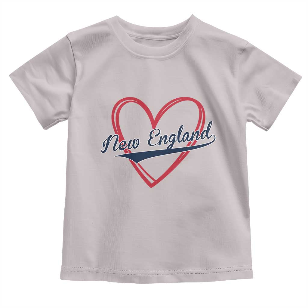 New England Vintage Red Heart Sport Fan Game Day Toddler T Shirt TS11 Ice Gray Print Your Wear