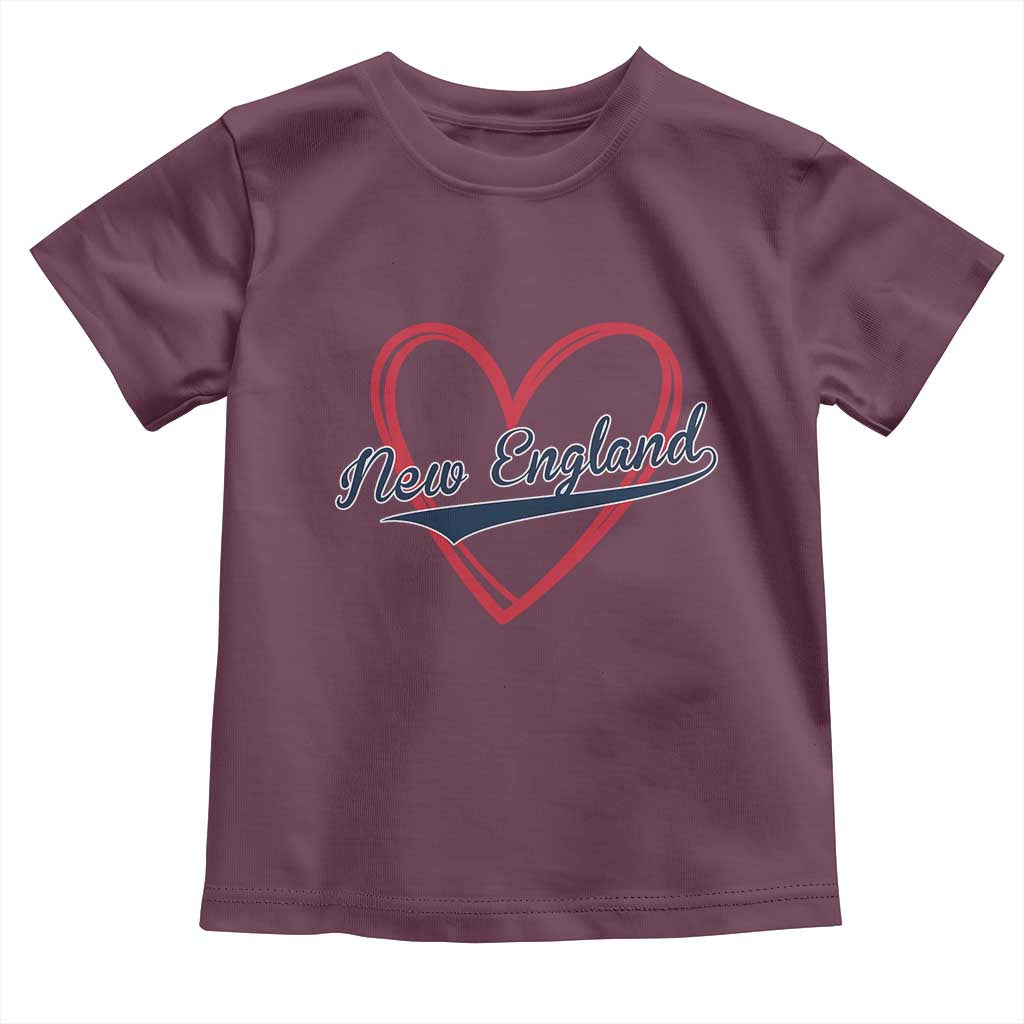 New England Vintage Red Heart Sport Fan Game Day Toddler T Shirt TS11 Maroon Print Your Wear