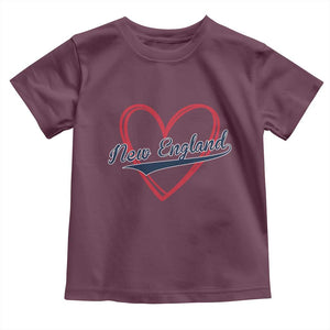 New England Vintage Red Heart Sport Fan Game Day Toddler T Shirt TS11 Maroon Print Your Wear