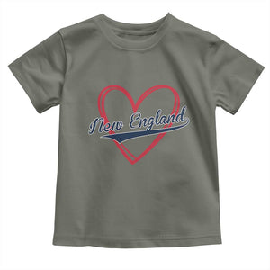 New England Vintage Red Heart Sport Fan Game Day Toddler T Shirt TS11 Military Green Print Your Wear