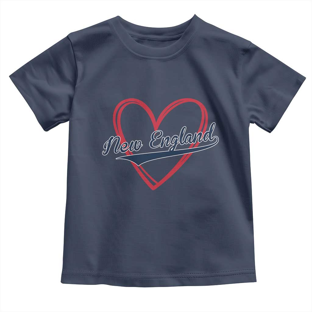 New England Vintage Red Heart Sport Fan Game Day Toddler T Shirt TS11 Navy Print Your Wear