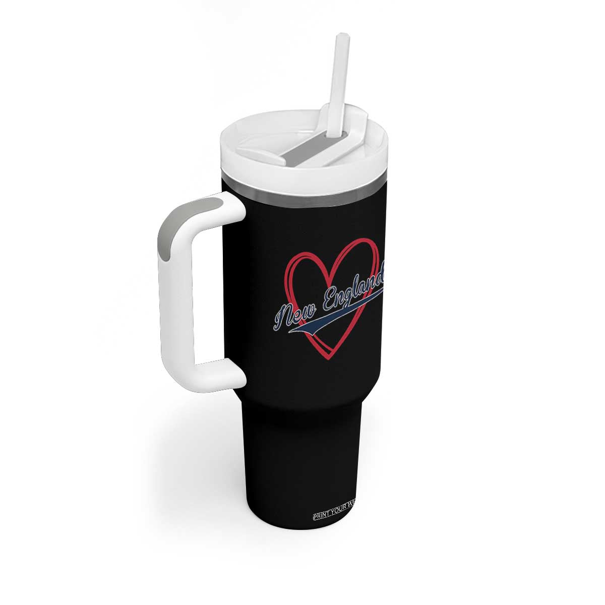 New England Vintage Red Heart Sport Fan Game Day Tumbler With Handle TS11 Print Your Wear