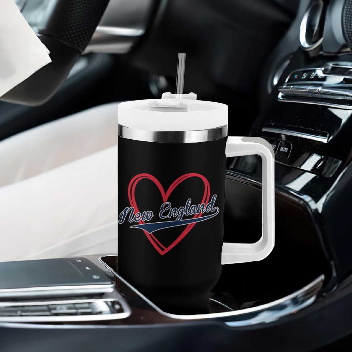 New England Vintage Red Heart Sport Fan Game Day Tumbler With Handle TS11 Print Your Wear