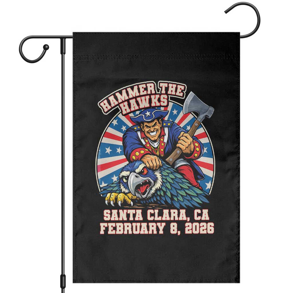Funny Football Rivarly Garden Flag Hammer The Hawk New England Minutemen Championship TS11 Black Print Your Wear