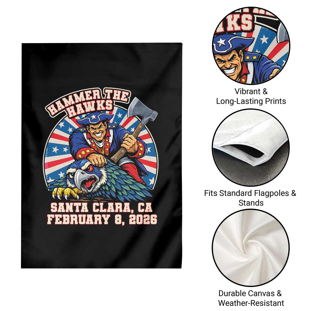 Funny Football Rivarly Garden Flag Hammer The Hawk New England Minutemen Championship TS11 Print Your Wear