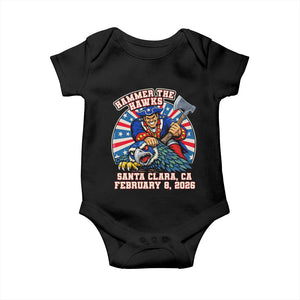Funny Football Rivarly Baby Onesie Hammer The Hawk New England Minutemen Championship TS11 Black Print Your Wear