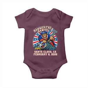 Funny Football Rivarly Baby Onesie Hammer The Hawk New England Minutemen Championship TS11 Maroon Print Your Wear