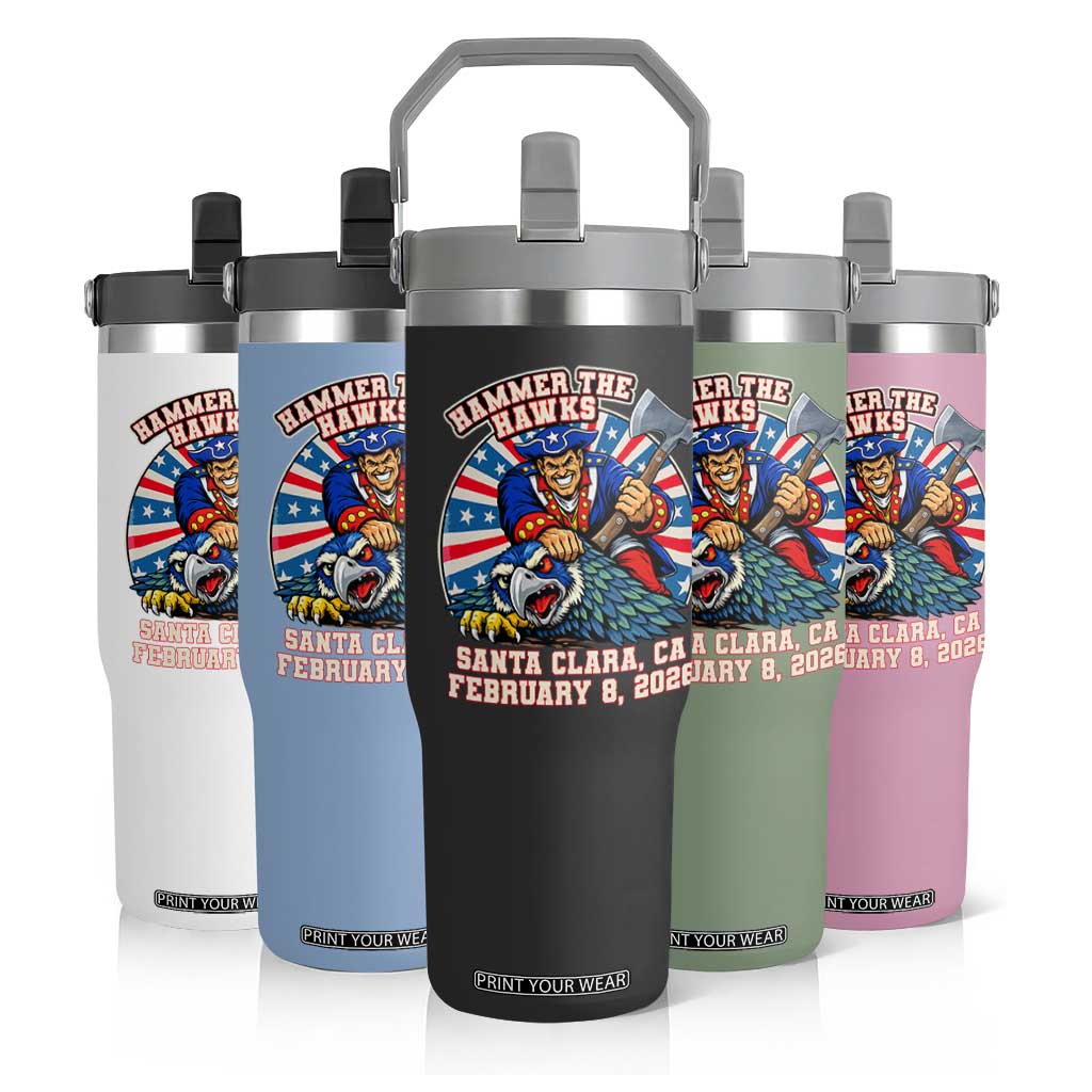 Funny Football Rivarly Flip Straw Tumbler Hammer The Hawk New England Minutemen Championship TS11 Print Your Wear