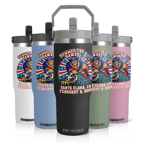 Funny Football Rivarly Flip Straw Tumbler Hammer The Hawk New England Minutemen Championship TS11 Print Your Wear