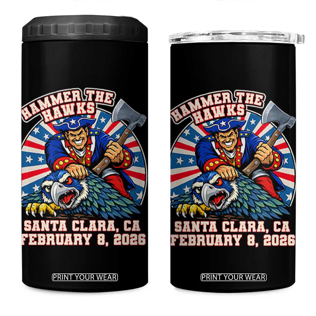 Funny Football Rivarly 4 in 1 Can Cooler Tumbler Hammer The Hawk New England Minutemen Championship TS11 One Size: 16 oz Black Print Your Wear