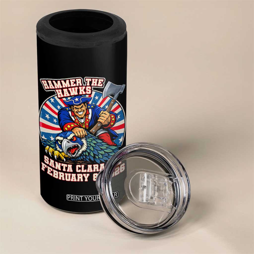 Funny Football Rivarly 4 in 1 Can Cooler Tumbler Hammer The Hawk New England Minutemen Championship TS11 Print Your Wear