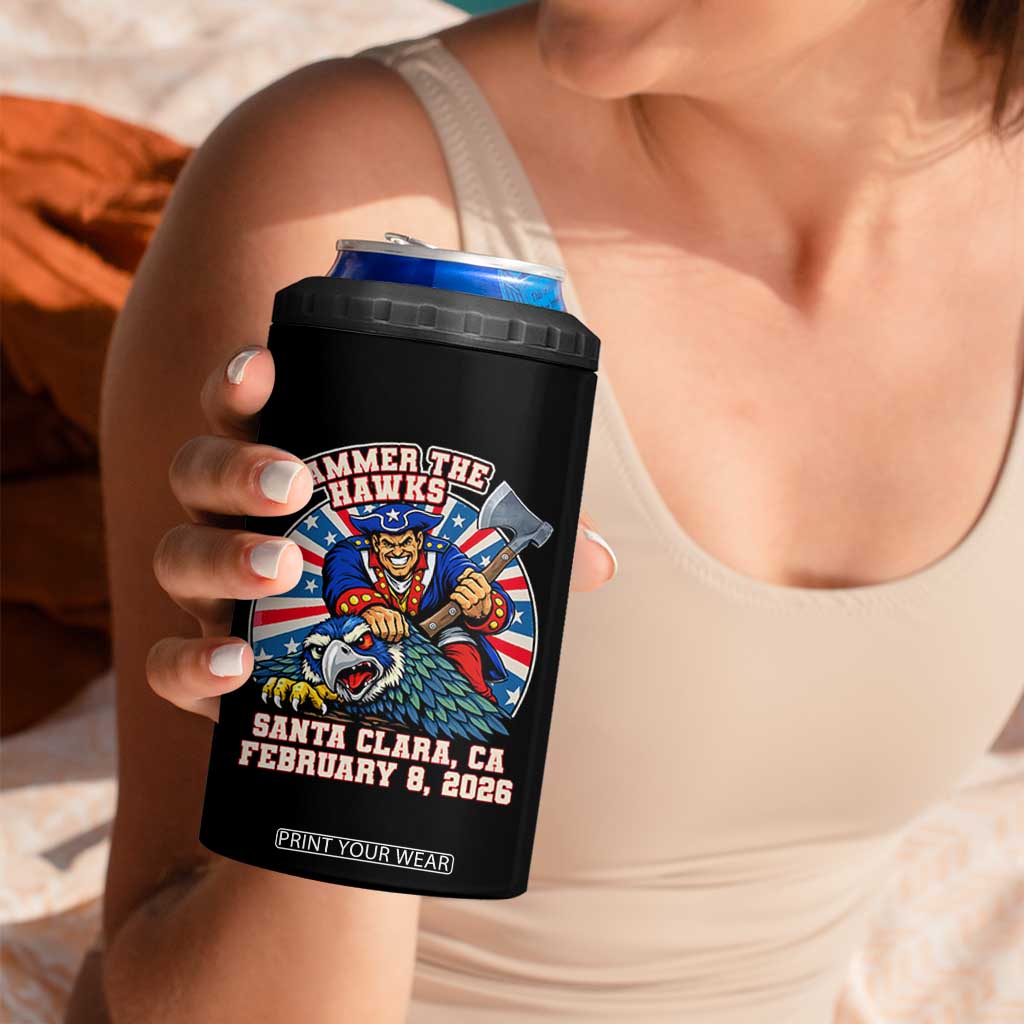 Funny Football Rivarly 4 in 1 Can Cooler Tumbler Hammer The Hawk New England Minutemen Championship TS11 Print Your Wear