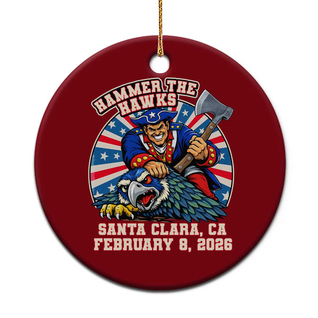 Funny Football Rivarly Ceramic Ornament Hammer The Hawk New England Minutemen Championship TS11 1pc Red Print Your Wear