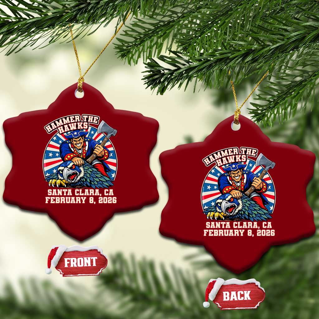 Funny Football Rivarly Ceramic Ornament Hammer The Hawk New England Minutemen Championship TS11 Print Your Wear