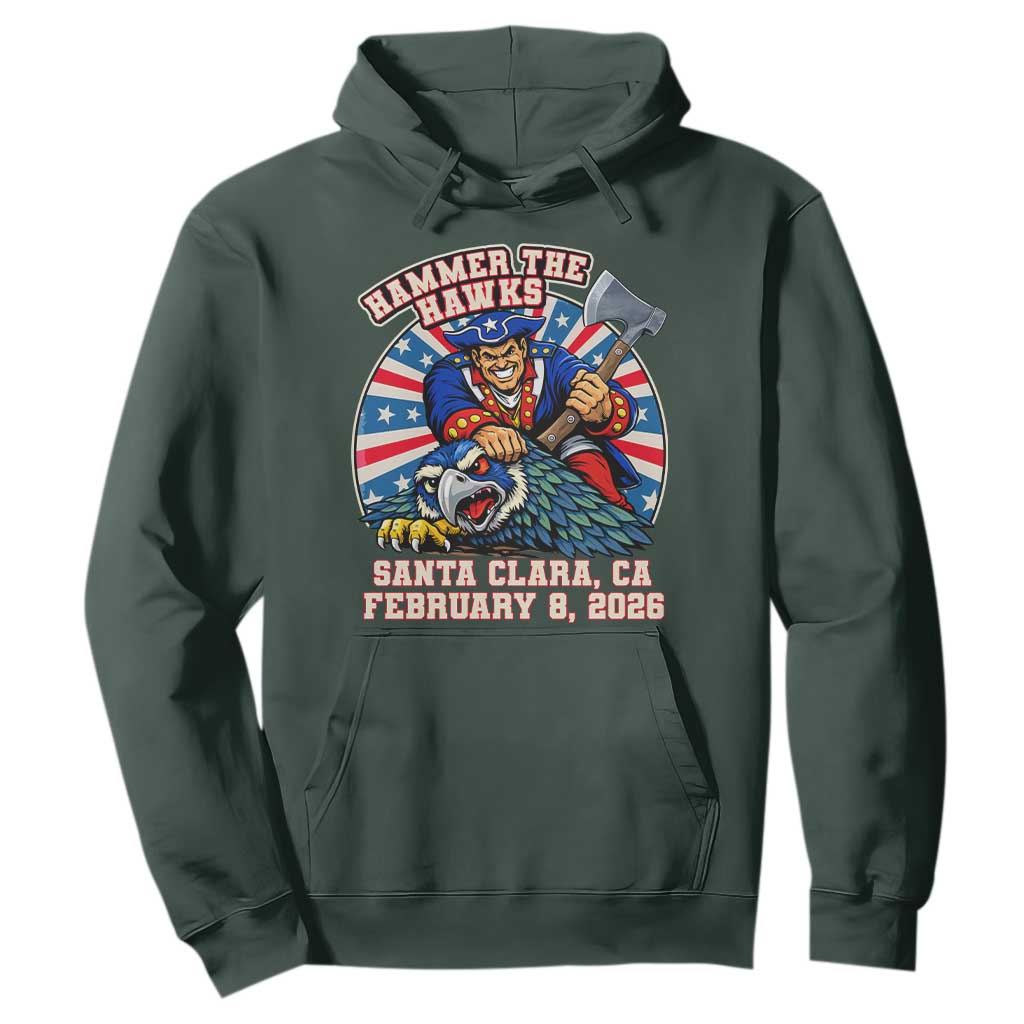 Funny Football Rivarly Hoodie Hammer The Hawk New England Minutemen Championship TS11 Dark Forest Green Print Your Wear