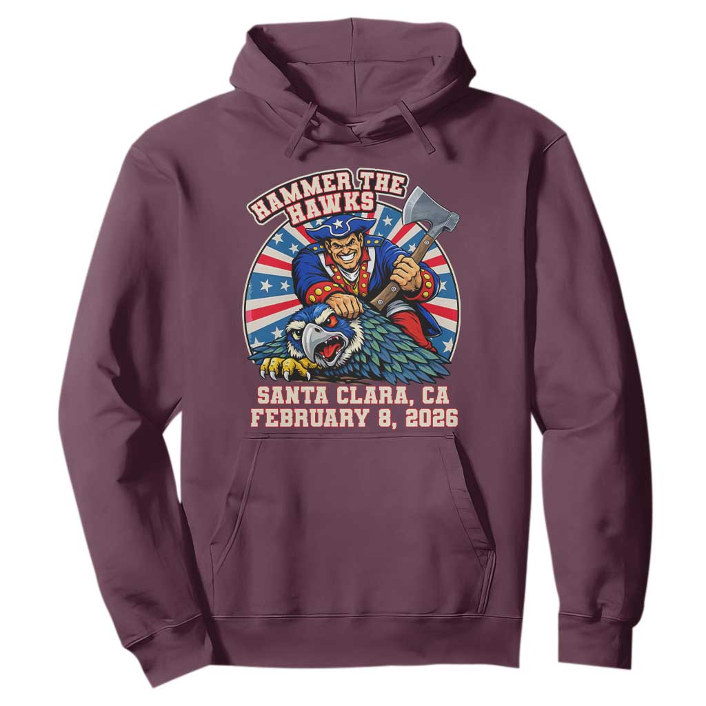 Funny Football Rivarly Hoodie Hammer The Hawk New England Minutemen Championship TS11 Maroon Print Your Wear
