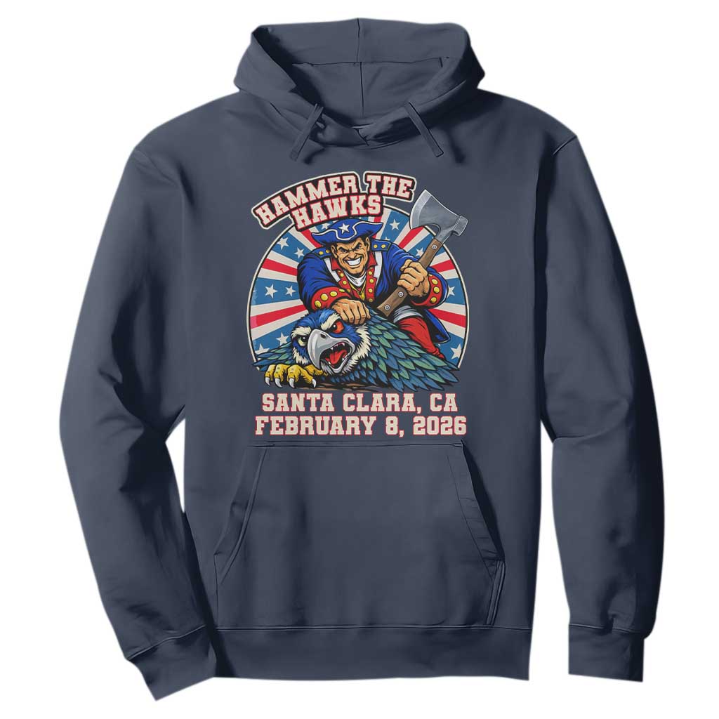 Funny Football Rivarly Hoodie Hammer The Hawk New England Minutemen Championship TS11 Navy Print Your Wear
