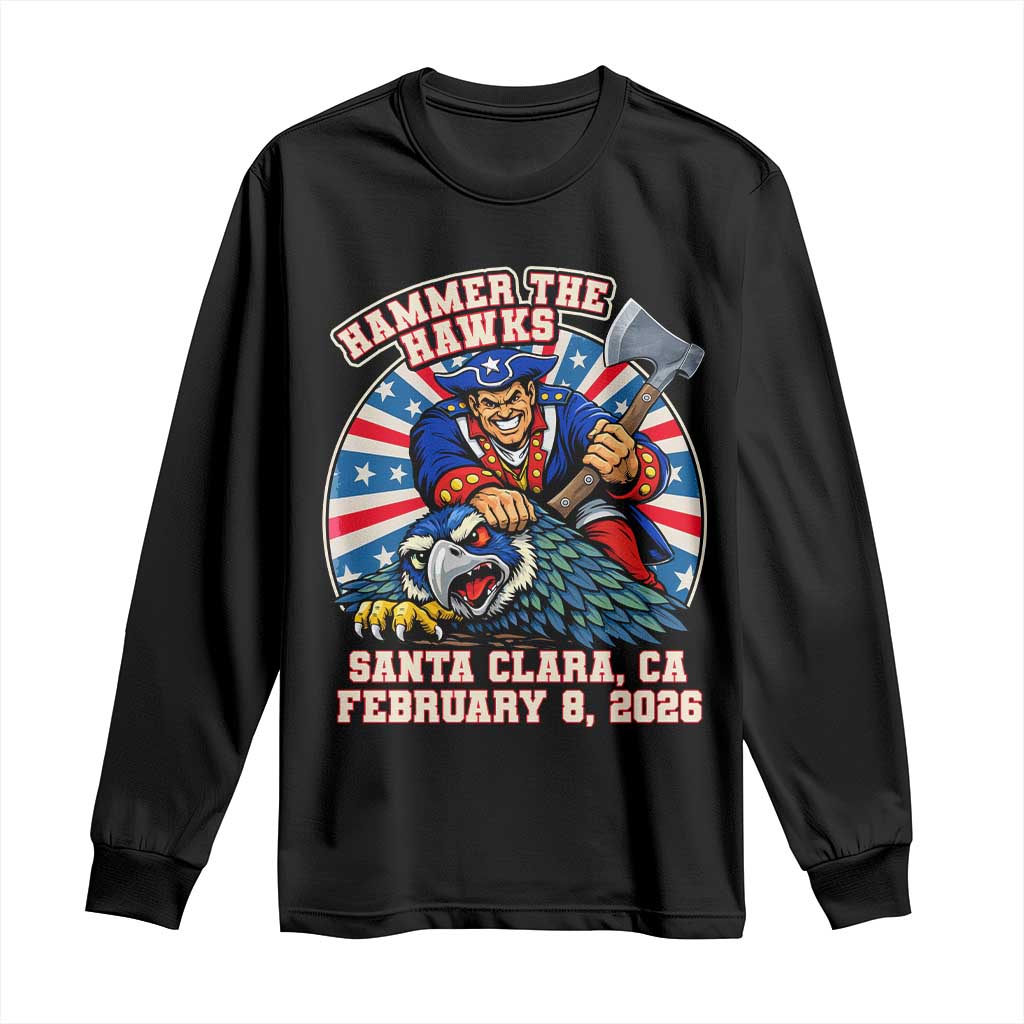 Funny Football Rivarly Long Sleeve Shirt Hammer The Hawk New England Minutemen Championship TS11 Black Print Your Wear