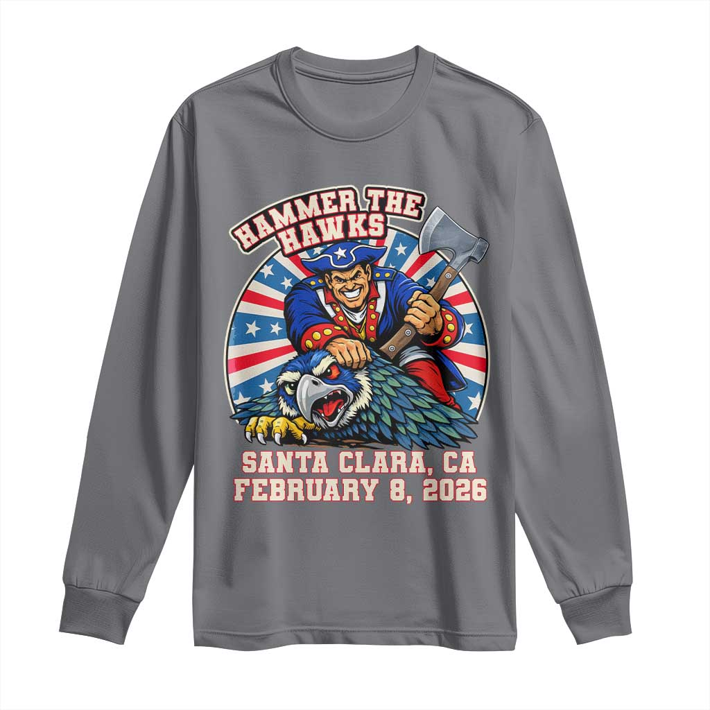 Funny Football Rivarly Long Sleeve Shirt Hammer The Hawk New England Minutemen Championship TS11 Charcoal Print Your Wear