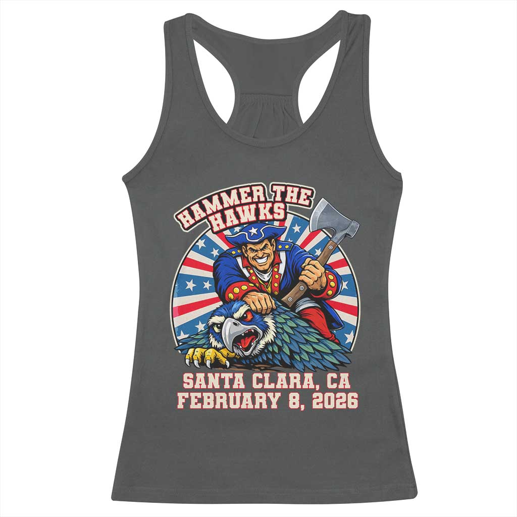 Funny Football Rivarly Racerback Tank Top Hammer The Hawk New England Minutemen Championship TS11 Dark Heather Print Your Wear