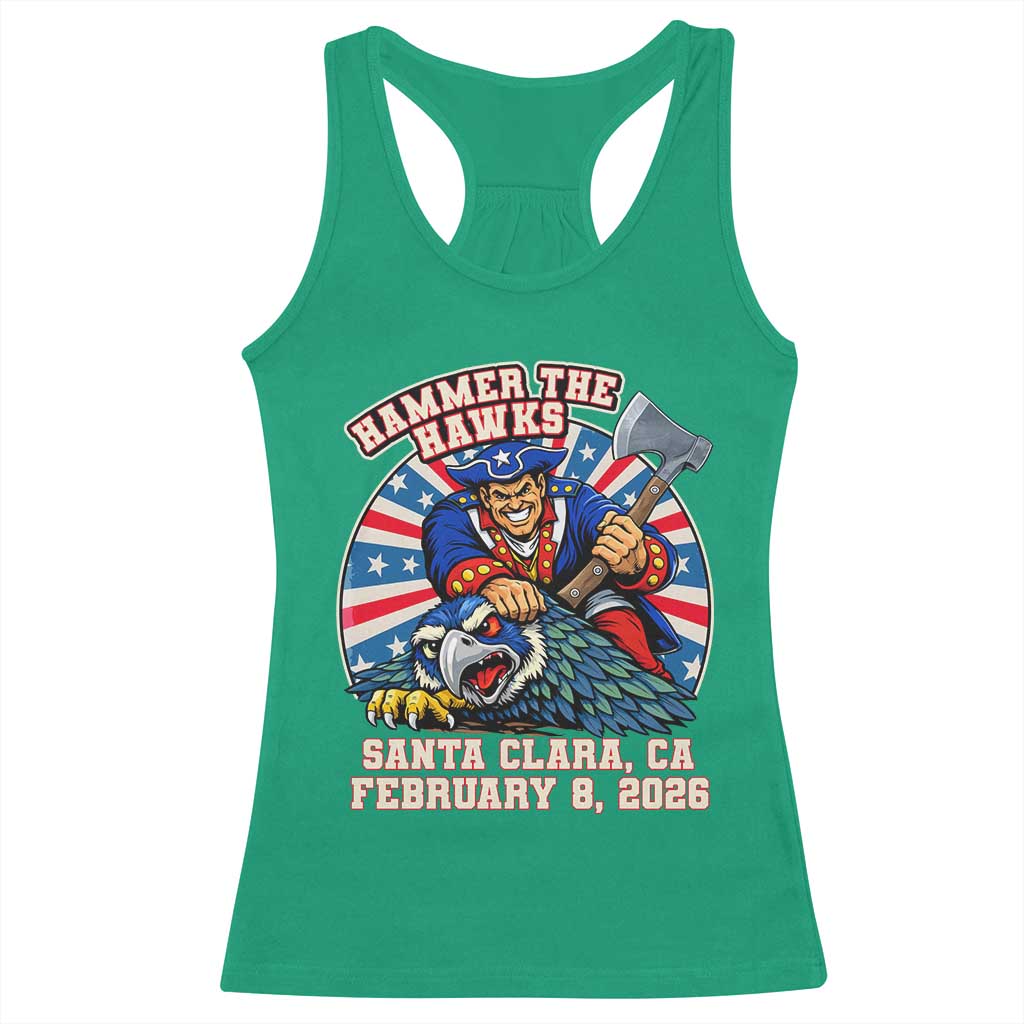 Funny Football Rivarly Racerback Tank Top Hammer The Hawk New England Minutemen Championship TS11 Irish Green Print Your Wear