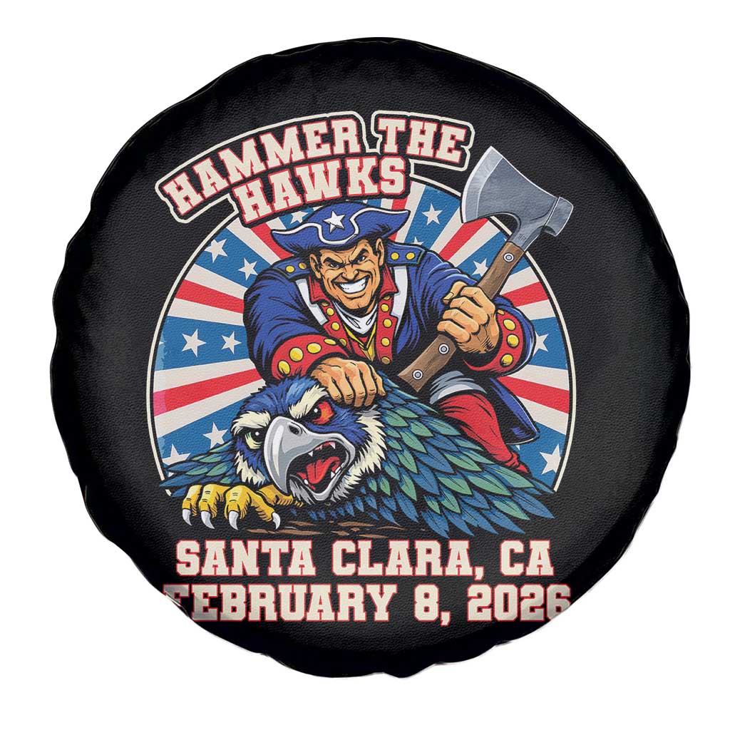 Funny Football Rivarly Spare Tire Cover Hammer The Hawk New England Minutemen Championship TS11 Print Your Wear