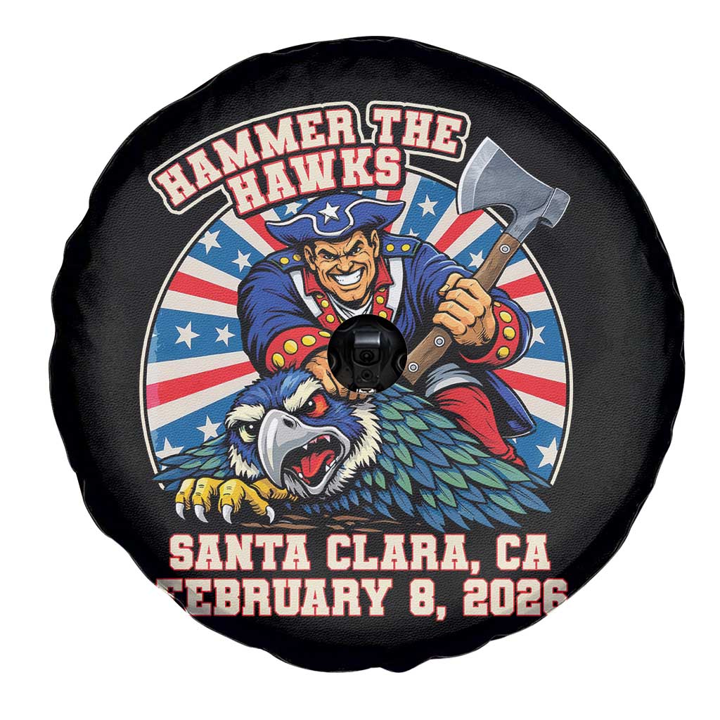 Funny Football Rivarly Spare Tire Cover Hammer The Hawk New England Minutemen Championship TS11 Print Your Wear