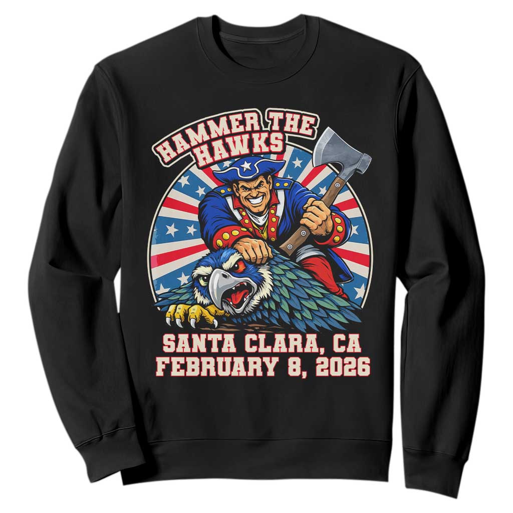 Funny Football Rivarly Sweatshirt Hammer The Hawk New England Minutemen Championship TS11 Black Print Your Wear