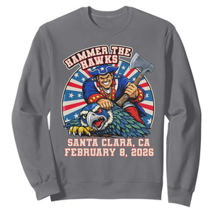 Funny Football Rivarly Sweatshirt Hammer The Hawk New England Minutemen Championship TS11 Charcoal Print Your Wear