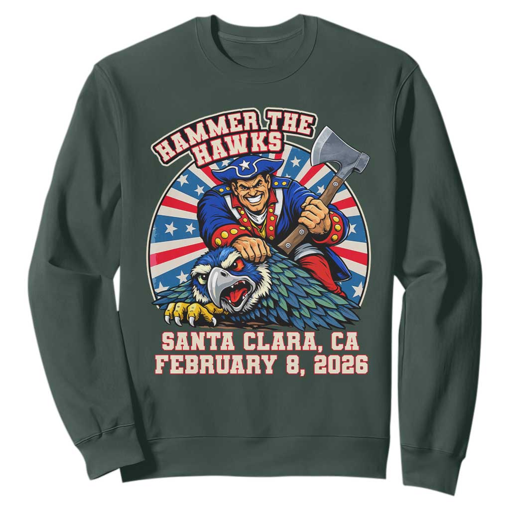 Funny Football Rivarly Sweatshirt Hammer The Hawk New England Minutemen Championship TS11 Dark Forest Green Print Your Wear