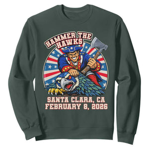 Funny Football Rivarly Sweatshirt Hammer The Hawk New England Minutemen Championship TS11 Dark Forest Green Print Your Wear