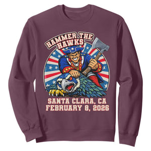 Funny Football Rivarly Sweatshirt Hammer The Hawk New England Minutemen Championship TS11 Maroon Print Your Wear