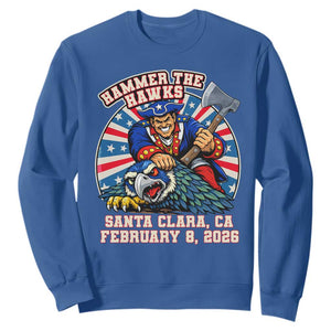 Funny Football Rivarly Sweatshirt Hammer The Hawk New England Minutemen Championship TS11 Royal Blue Print Your Wear