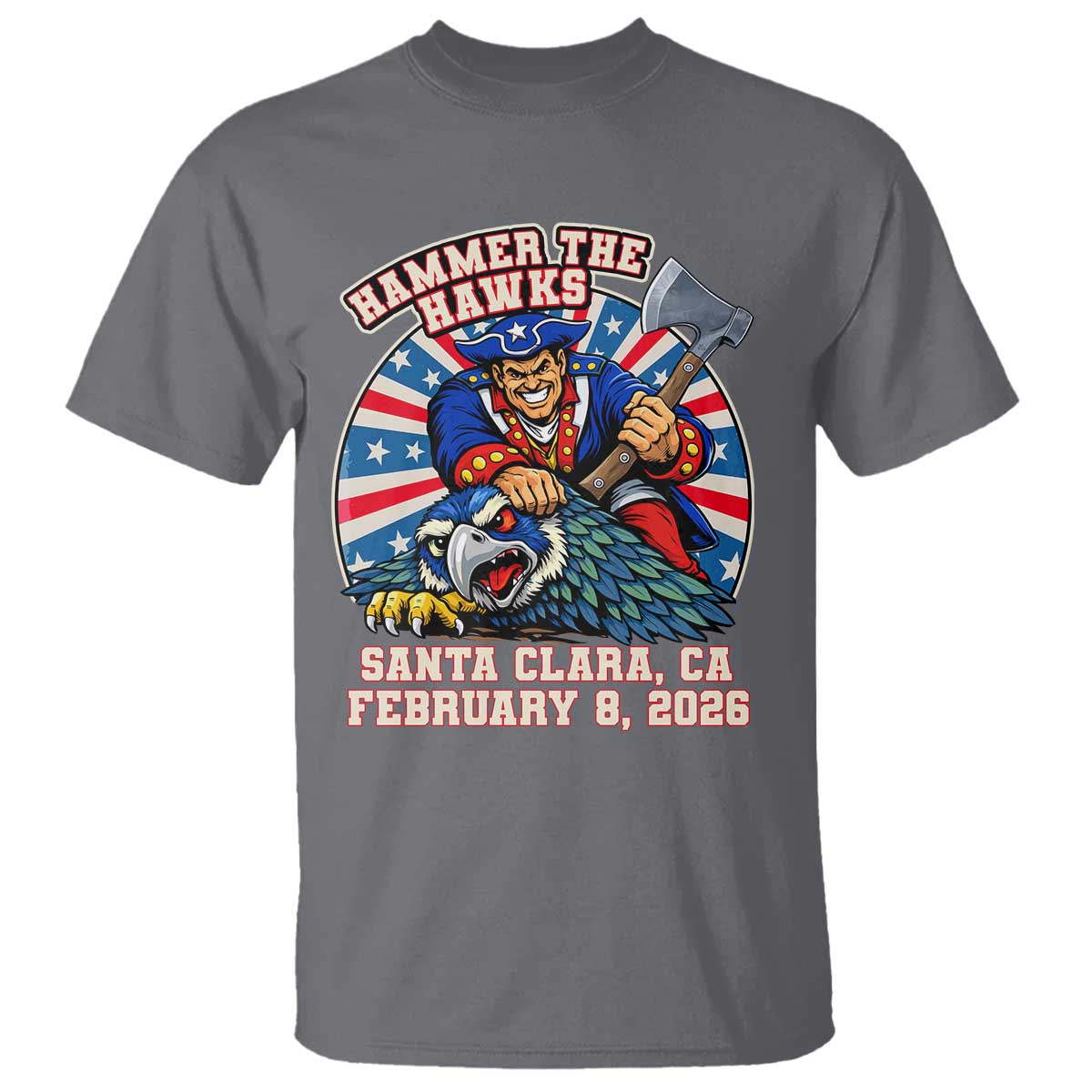 Funny Football Rivarly T Shirt Hammer The Hawk New England Minutemen Championship TS11 Charcoal Print Your Wear