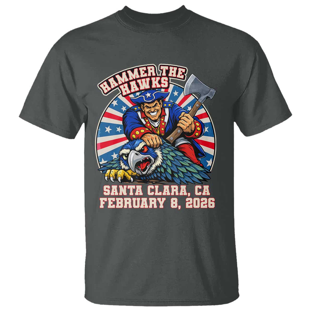 Funny Football Rivarly T Shirt Hammer The Hawk New England Minutemen Championship TS11 Dark Heather Print Your Wear