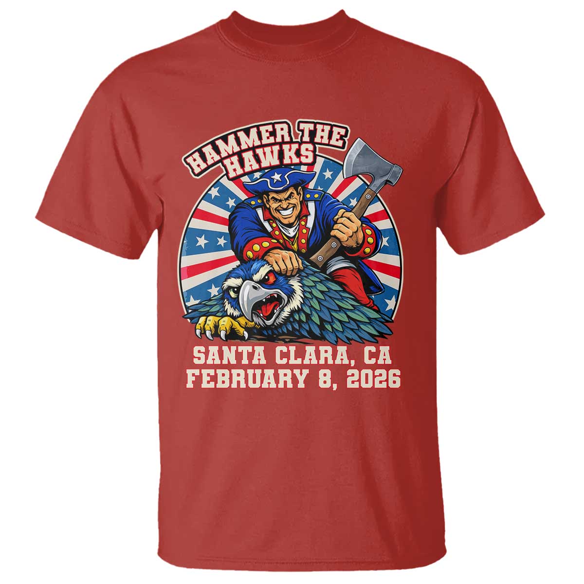 Funny Football Rivarly T Shirt Hammer The Hawk New England Minutemen Championship TS11 Red Print Your Wear
