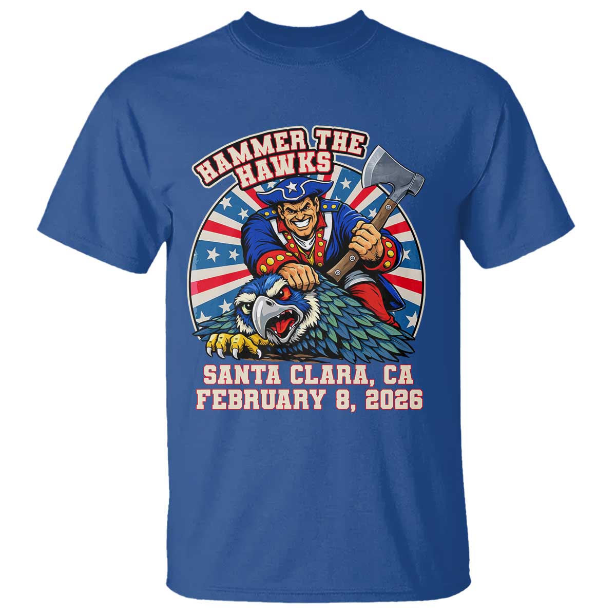 Funny Football Rivarly T Shirt Hammer The Hawk New England Minutemen Championship TS11 Royal Blue Print Your Wear