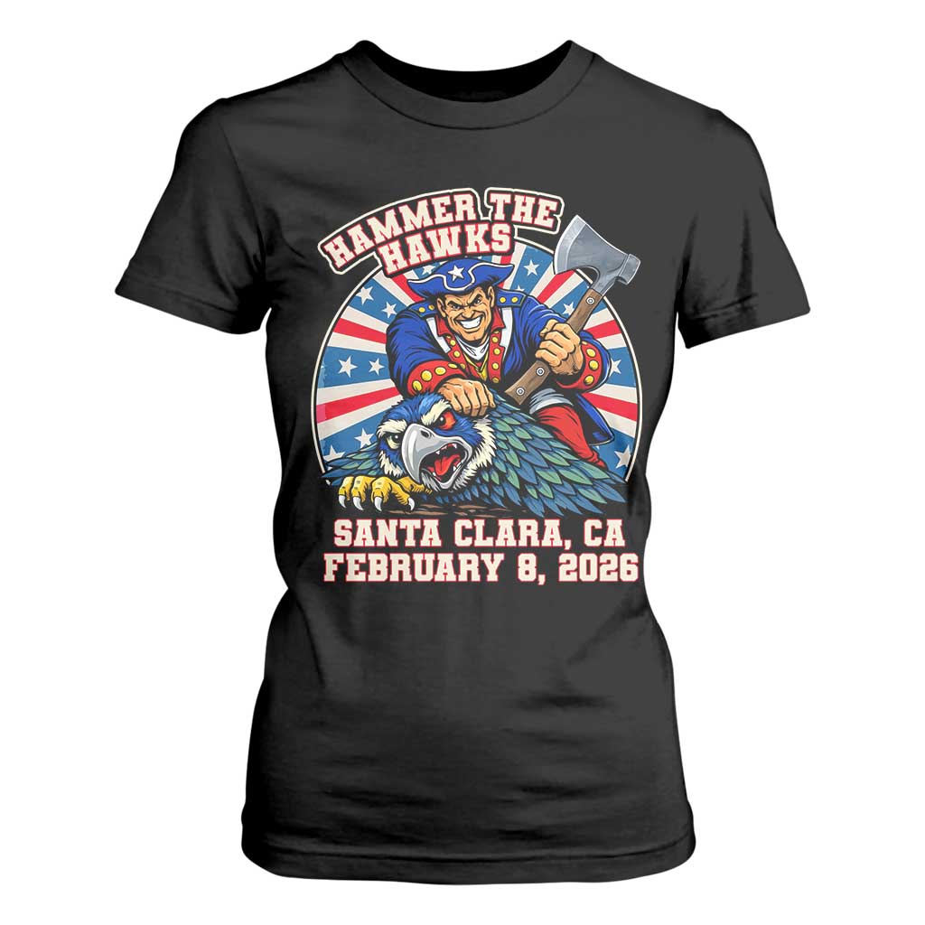 Funny Football Rivarly T Shirt For Women Hammer The Hawk New England Minutemen Championship TS11 Black Print Your Wear