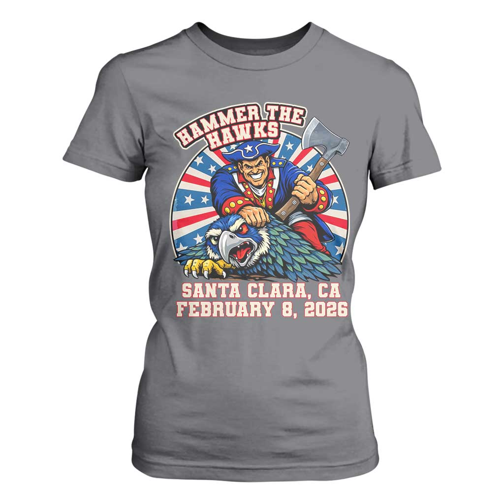 Funny Football Rivarly T Shirt For Women Hammer The Hawk New England Minutemen Championship TS11 Charcoal Print Your Wear