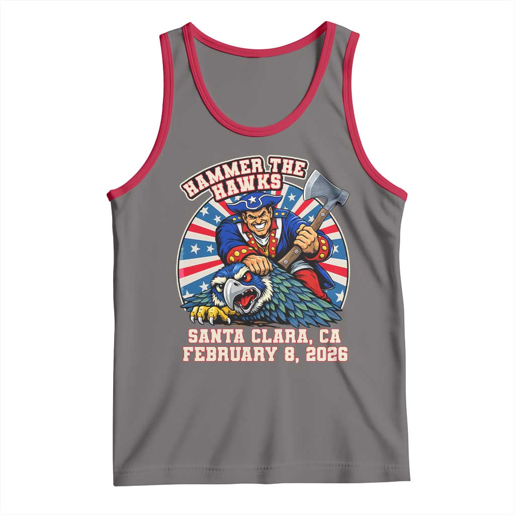 Funny Football Rivarly Tank Top Hammer The Hawk New England Minutemen Championship TS11 Deep Heather Red Print Your Wear