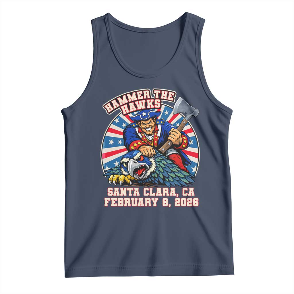 Funny Football Rivarly Tank Top Hammer The Hawk New England Minutemen Championship TS11 Navy Print Your Wear