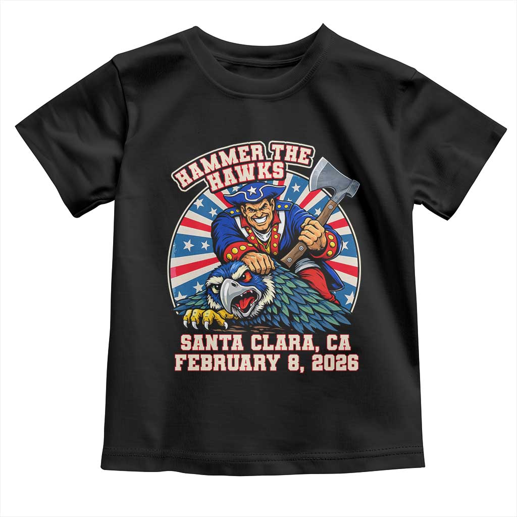 Funny Football Rivarly Toddler T Shirt Hammer The Hawk New England Minutemen Championship TS11 Black Print Your Wear