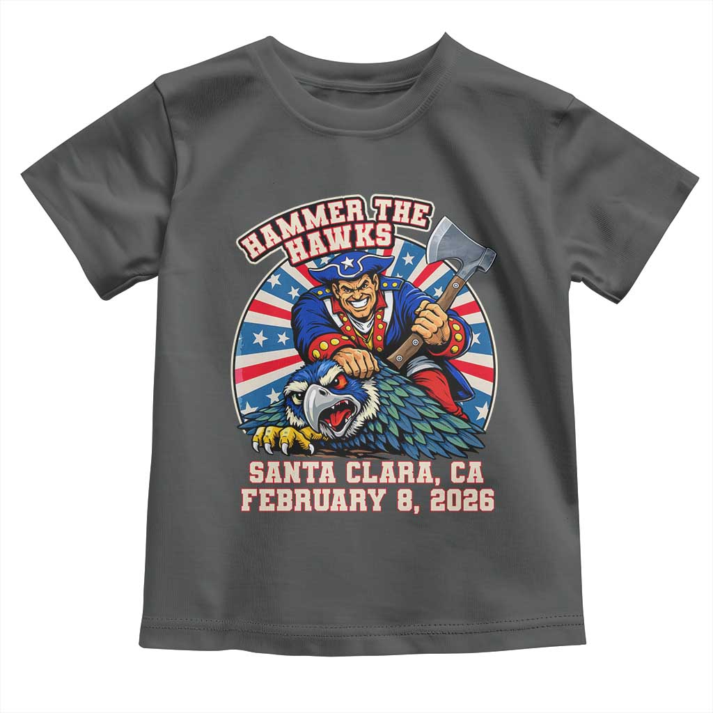 Funny Football Rivarly Toddler T Shirt Hammer The Hawk New England Minutemen Championship TS11 Dark Heather Print Your Wear