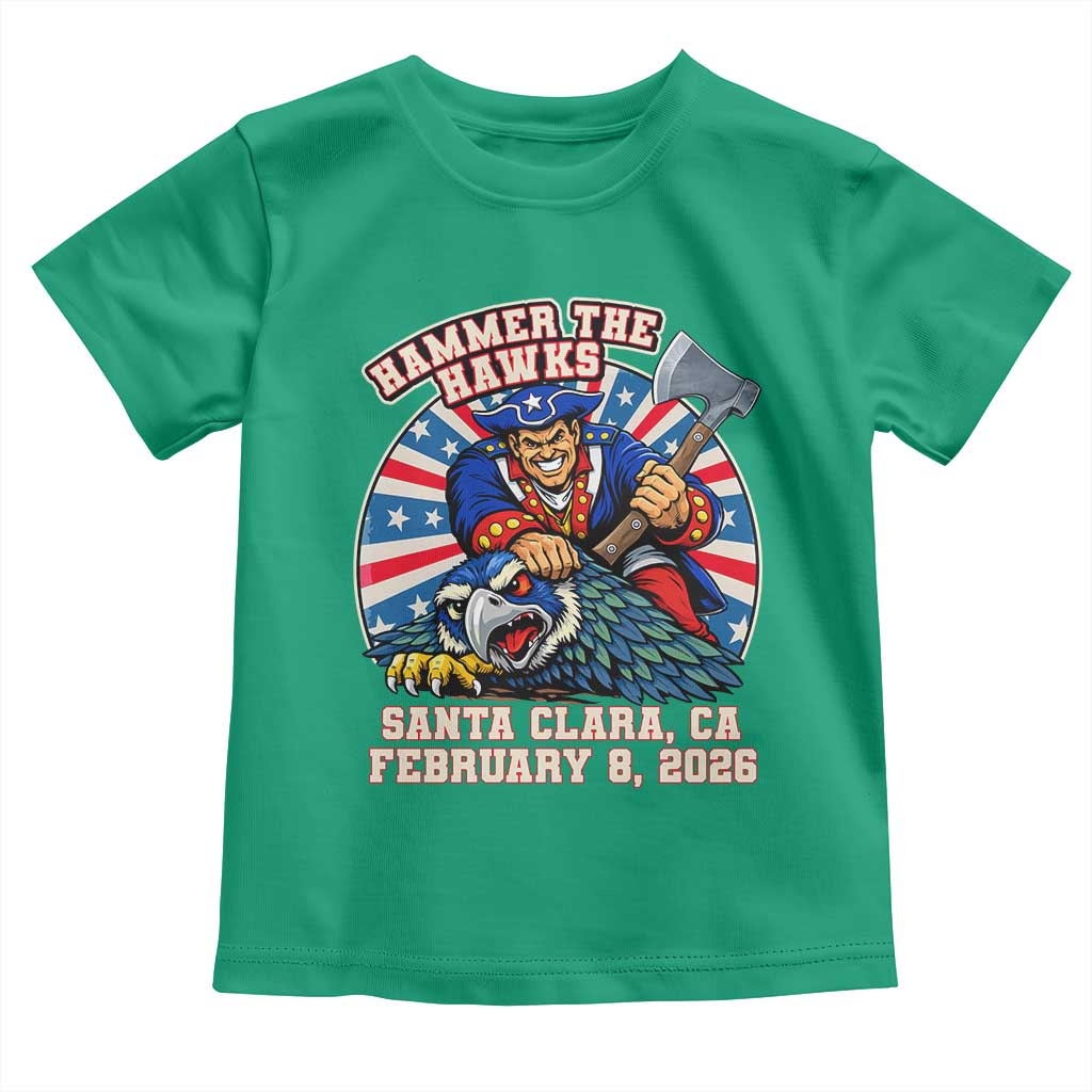 Funny Football Rivarly Toddler T Shirt Hammer The Hawk New England Minutemen Championship TS11 Irish Green Print Your Wear