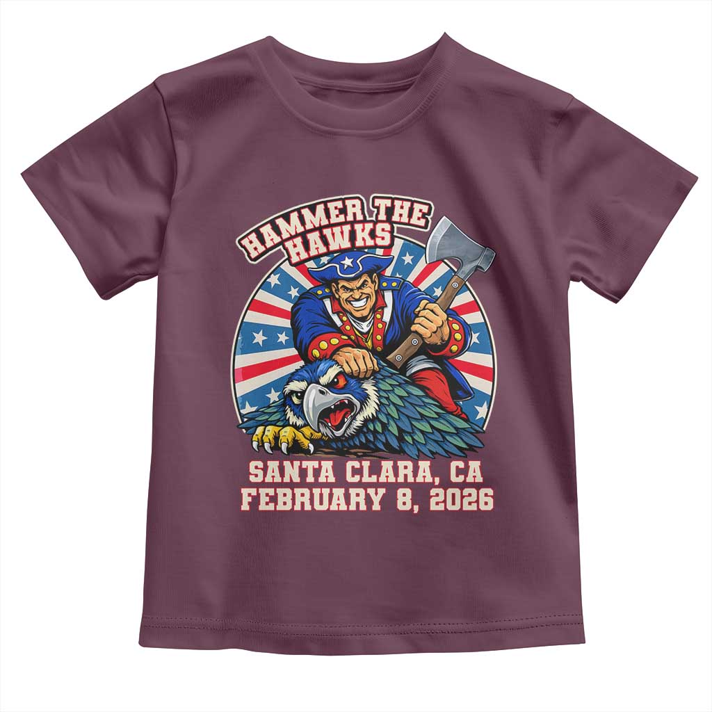Funny Football Rivarly Toddler T Shirt Hammer The Hawk New England Minutemen Championship TS11 Maroon Print Your Wear
